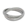 Double Medium Cobra Bracelet in Rhodium: silver, flexible, rhodium-plated, interlocking design.