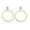 Gold drop hoop earrings