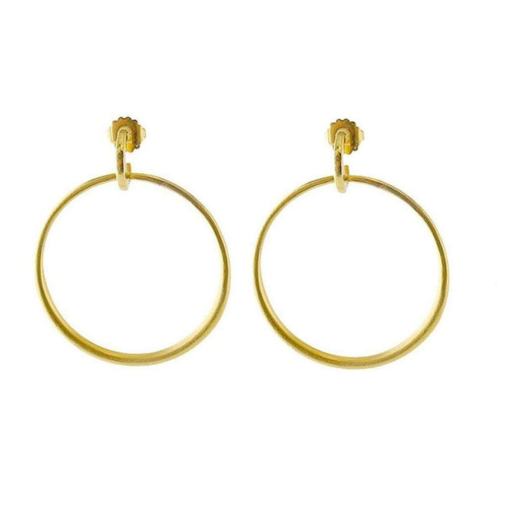 Gold drop hoop earrings