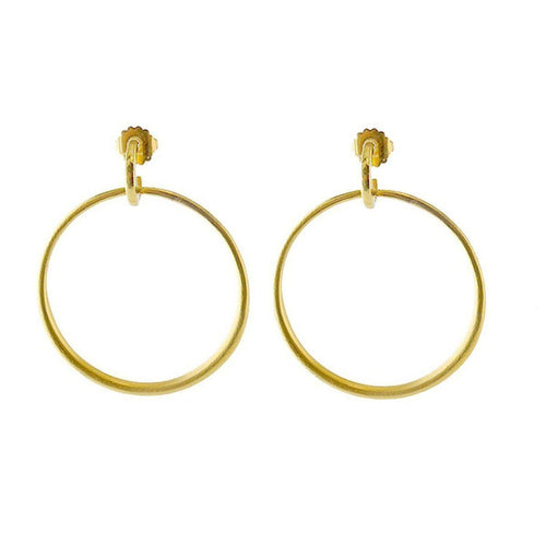 Drop Hoop Earrings in Gold-Vaubel Designs-Swag Designer Jewelry