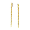 Gold Elite Disc Chain earrings; long, delicate design.