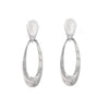 Silver Elliptical Hoop earrings; modern statement jewelry