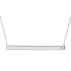 Engravable silver bar necklace with delicate chain, personalized jewelry