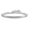 Engravable silver link charm bracelet with ID plate