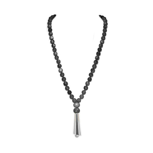 Faceted Onyx Necklace with Silver Drop-Simon Sebbag-Swag Designer Jewelry