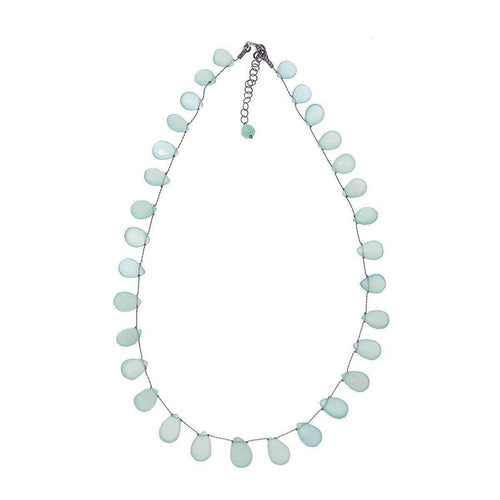Faceted Peru Onyx Teardrop Necklace-Margo Morrison-Swag Designer Jewelry