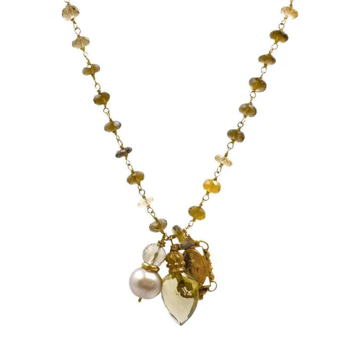 Faceted Quartz with Madonna Necklace-Andrea Barnett-Swag Designer Jewelry