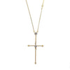 Gold Garland Cross necklace with sparkling cubic zirconia accents.