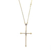 Gold Garland Cross necklace with sparkling cubic zirconia accents.