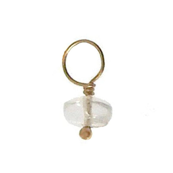 Clear quartz charm with gold wire accent