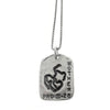 Silver Mother's Day necklace featuring Proverbs 31:28 engraving.