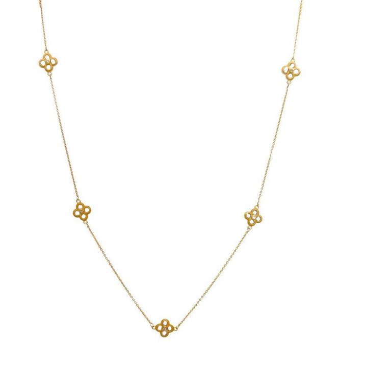 Gold Crystal Station Necklace-Bijou Amani-Swag Designer Jewelry