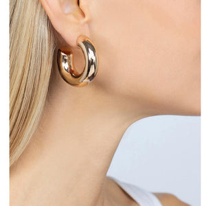 Gold Medium Hoop Earrings-Janis Savitt-Swag Designer Jewelry