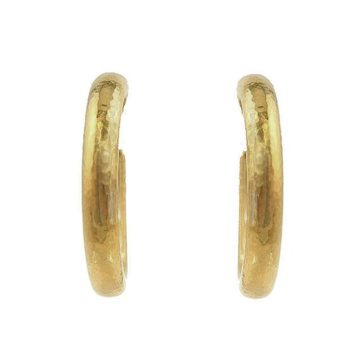 Gold Oval Hoop Clip Earrings-Vaubel Designs-Swag Designer Jewelry