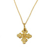 Gold Gothic cross necklace with tiny diamond accent