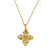 Gold Gothic cross necklace with tiny diamond accent