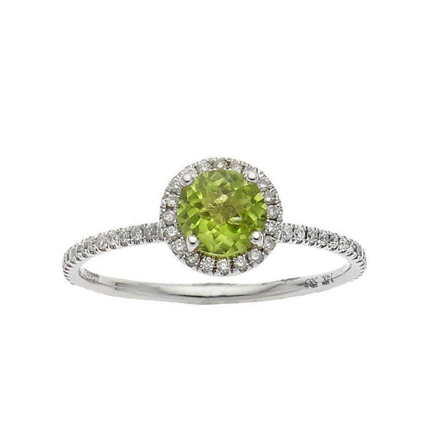Green Amethyst ring with diamond halo and band.