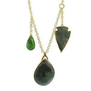 Green Drusy, Arrowhead Agate Necklace-Heather Benjamin Jewelry-Swag Designer Jewelry