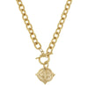 Handcast Gold Intaglio "Bee" Necklace: Gold chain necklace with bee pendant.