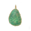 Harriet Stone Amazonite pendant: teardrop-shaped green gemstone in gold setting.