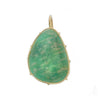 Harriet Stone Amazonite pendant: teardrop-shaped green gemstone in gold setting.