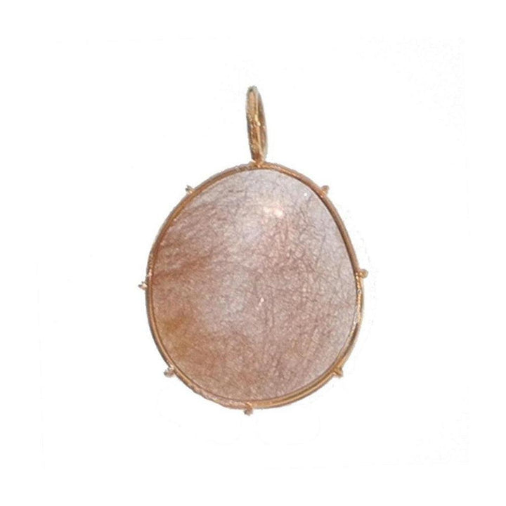 Harriet Stone Red Rudilated Quartz pendant in rose gold setting