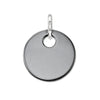 Hematite disc pendant with silver bail, perfect for layering.