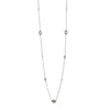 Elegant Imperial Mother of Pearl station necklace featuring oval and square accents.