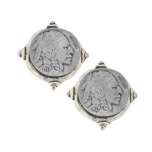 Indian Head Clip Earring-Susan Shaw-Swag Designer Jewelry