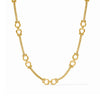Saratoga Demi Link necklace in 24K gold plate featuring ornate horseshoe-style links and a toggle clasp.