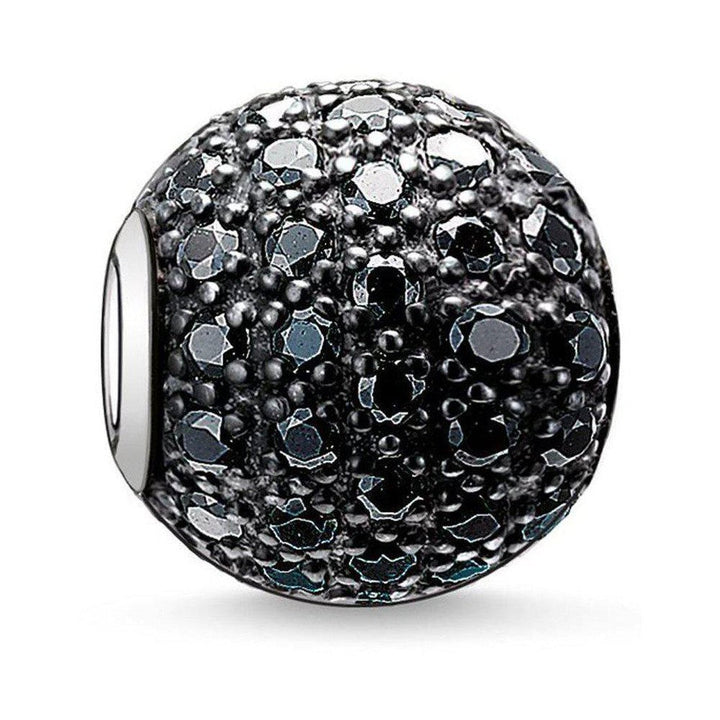 Karma Bead Black Pave: Black pave bead charm