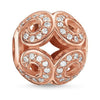 Rose gold Karma Bead Glittering Wave charm, adorned with sparkling cubic zirconia.