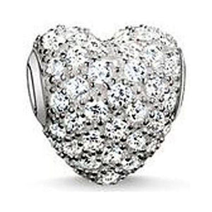 Karma Bead White Pave Heart-Thomas Sabo-Swag Designer Jewelry