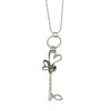 Silver Key To Love necklace with entwined hearts charm, romantic gift.