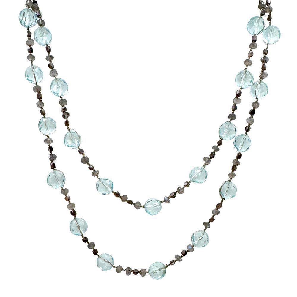 Labrodorite and Green Topaz Necklace-Danielle Welmond-Swag Designer Jewelry