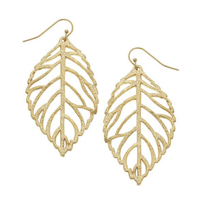 Lacy Leaf Earring in Gold-Susan Shaw-Swag Designer Jewelry