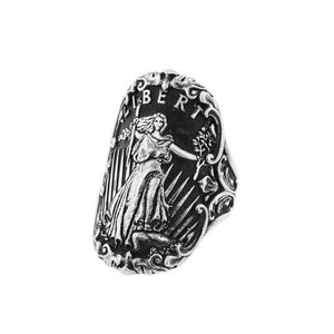 Lady Liberty Shield Ring Size 8-King Baby Studio-Swag Designer Jewelry