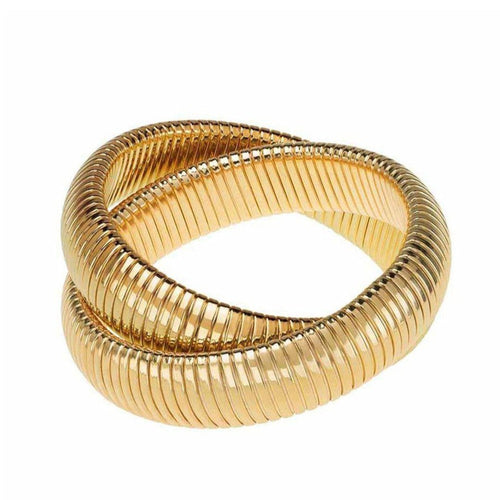 Large Double Cobra Bracelet in Gold-Janis Savitt-Swag Designer Jewelry