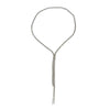 Silver Lariat Pave Necklace, sparkling crystal accents, elegant Y-shaped design.