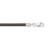 Brown leather cord with silver clasp