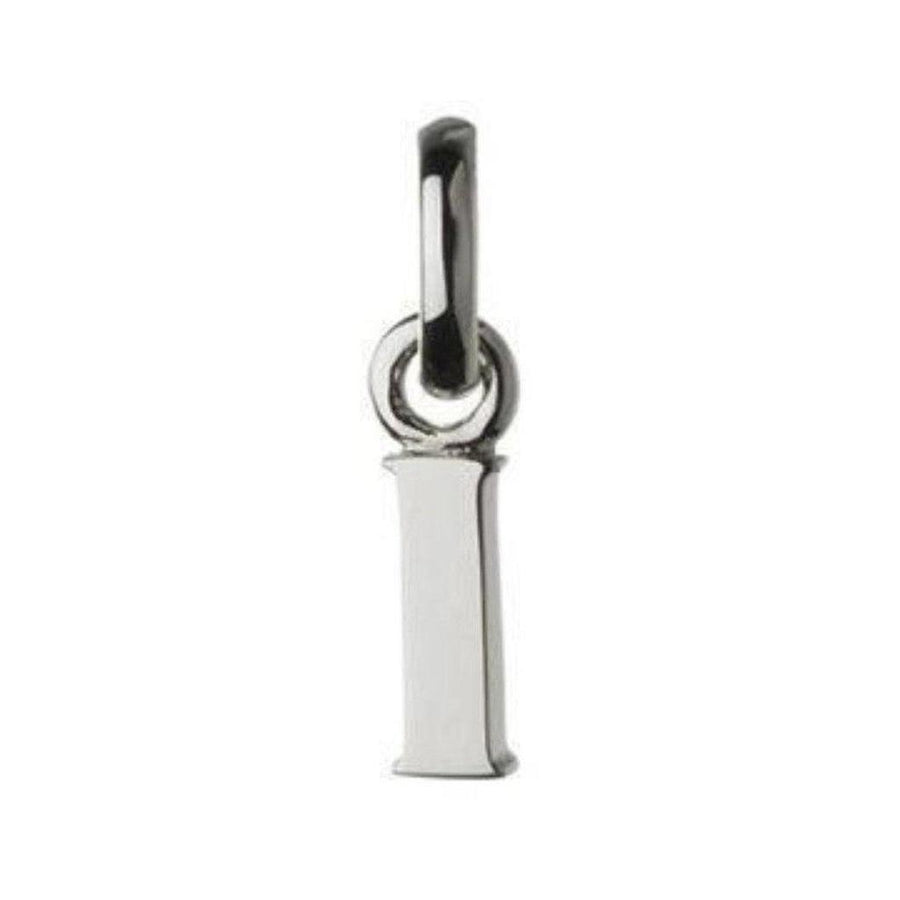 Silver letter I charm pendant