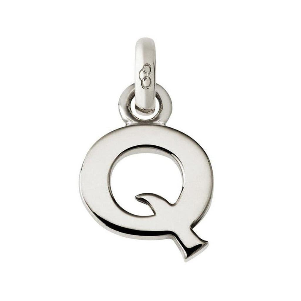 Silver letter Q charm pendant