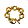 Gold link bracelet with toggle clasp