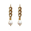 Link Chain with Pearl Dangle Earrings-Andrea Barnett-Swag Designer Jewelry