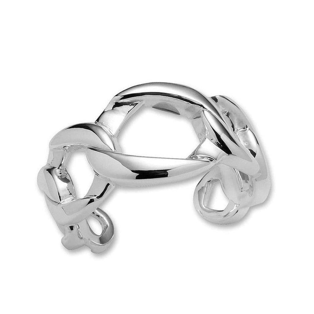Sterling silver Link Cuff: polished chain link design.