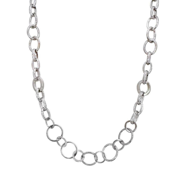 Long Silver Link Necklace-Jose Maria Barrera-Swag Designer Jewelry
