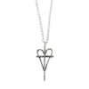 Silver Love Throughout heart cross necklace