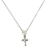 Lovers Solo Cross Charm Necklace: Delicate silver cross pendant on a fine chain.