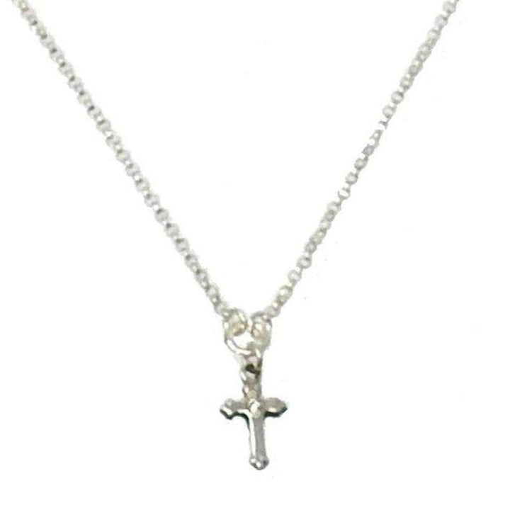 Lovers Solo Cross Charm Necklace: Delicate silver cross pendant on a fine chain.