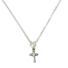 Lovers Solo Cross Charm Necklace: Delicate silver cross pendant on a fine chain.